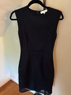 Reiss Black Textured Sleeveless Mini Dress - size 2